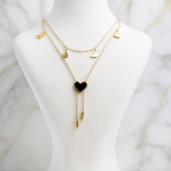 گردنبند زنجیر دولاین قلبی