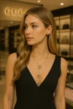 گردنبند طلایی استیل گوچی - تصویر 7