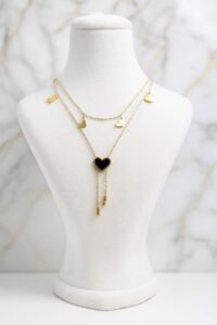 گردنبند زنجیر دولاین قلبی